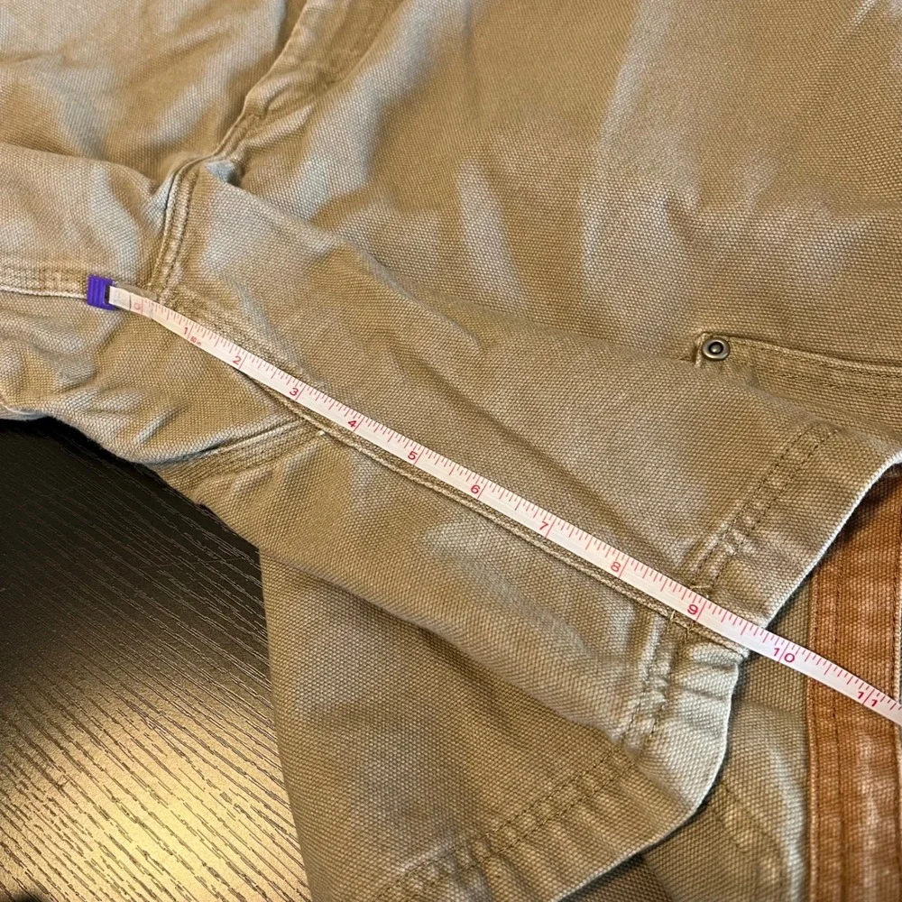 Duluth Trading Co Men 48 Khaki Fire Hose Cotton Canvas Cargo Work Shorts Tan